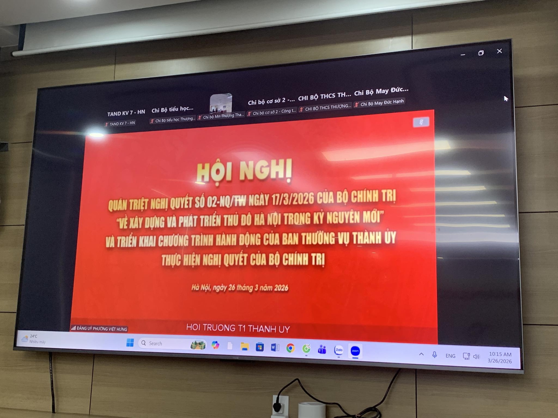 Đảng bộ HAPULICO tiếp sóng Hội nghị quán triệt Nghị quyết 02-NQ/TW của Bộ Chính trị về xây dựng phát triển Thủ đô Hà Nội trong kỷ nguyên mới