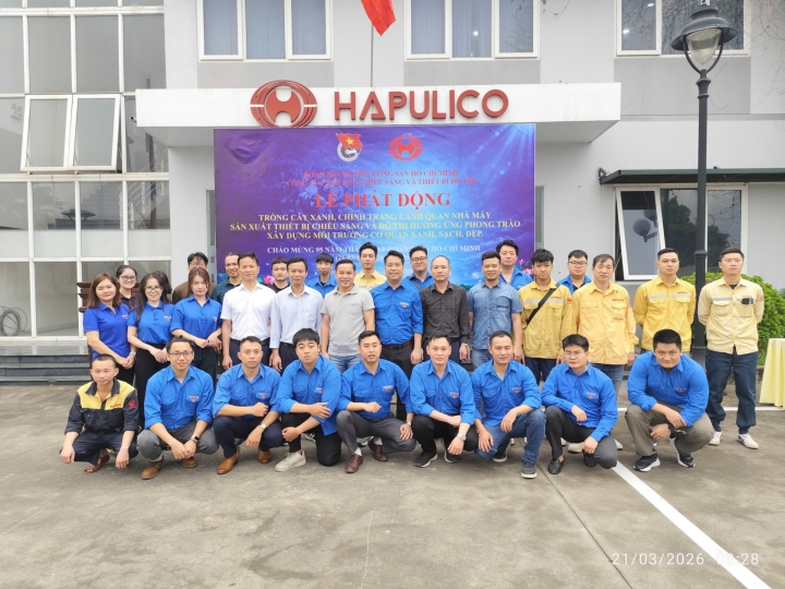 Lễ phát động trồng cây xanh, chỉnh trang quang cảnh trong khuôn viên Nhà máy sản xuất thiết bị chiếu sáng và đô thị - Hapulico